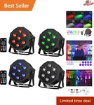 4 Pack Intense Powerful Par Can Lights - 7 10W Rgbw Dmx & Remote Control. Fixed Price $106.01.