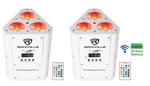 2 Rockville Rockwedge Led Rgbwa+uv Rechargeable Wireless Dmx White Par Up-lights. Fixed Price $214.95.