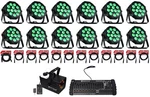 (12) Eliminator Mega 64 Profile Ep Rgb+uv Led Wash Lights+dmx Controller+fogger. Fixed Price $2999.88.