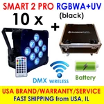 10 Led Uplighting Case - 9X18W Rgbwa+uv Battery Powered Par Can Dj Uplights. Fixed Price $1995.00.