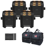Chauvet Dj Ezlink Par Q4BT Ils Led 4-PACK With Lighting Bags. Fixed Price $669.40.