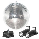 Eliminator Lighting EM40 40" Glass Mirror Disco Ball W Motor & Pinspot Lights. Fixed Price $1385.40.