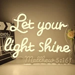 Let Your Light Shine Neon Sign For Wall Decor Jesus Led Religious L.... Fixed Price $53.58.