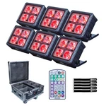 Battery Powered 4X12W Rgbwa+uv Led IP65-RATED Dj Stage Lights Pk Hard Case. Fixed Price $904.40.