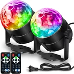 Nequare Disco Ball Dj Party Lights Sound Activated With Remote Control Strobe La. Fixed Price $29.99.