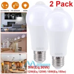 2PK Pir Motion Sensor Led Light Bulb 90 120 150 Watt Equivalent E26 White. Fixed Price $10.81.
