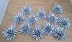 Lot 12 Vintage American Greetings Color Burst Pointed Gift Wrapping Bows Silver. Fixed Price $27.97.