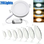 20 Pcs - 9W 12W 15W 18W 24W Led Recessed Ceiling Panel Down Lights Lamp Fixtures. Fixed Price $86.99.