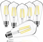 Hession Vintage Led Edison Bulb, 6-PACK ST58 6W, Equivalent 60W Neutral Natural. Fixed Price $23.22.