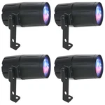 (4) American Dj Pinspot Led Quad Dmx 8W Rgbw Lights W/ Remote For Events. Fixed Price $499.80.
