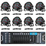 Led Stage Lights Dmx Pcs 18X3W Rgb Par Can Package With Controller. Fixed Price $119.90.