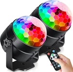 2-PACK Sound Activated Party Lights With Remote Control Dj Lighting, Rgb Disc. Fixed Price $25.99.