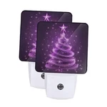Led Plug-in Night Light 2-PACK, Auto Sensor Stars Purple Christmas Tree. Fixed Price $25.18.