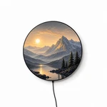 Round Led Mountain Lamp Minimalist Scenic Wall Decor Gift. Fixed Price $109.99.