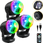 3-PACK Luditek Disco Party Lights Sound Activated Usb/battery W/ Remote. Fixed Price $23.99.