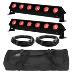 Adj UBL6H 22.50" Rgbal+uv Dmx Linear Stage Wash Lights Pair Case. Fixed Price $597.40.