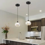 Black Led Crystal Ball Pendant Light Kitchen Island, Chandeleir Bedro.... Fixed Price $55.31.