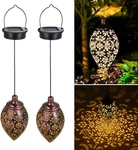 (2 Pack) Hanging Solar Lights, Tomshine Lantern Led Moroccan Brown. Fixed Price $48.24.