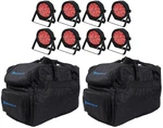 (8) Chauvet Dj Slimpar 56 Ils Dmx Rgb Led Wash Up-lights+carry Bags. Fixed Price $799.92.