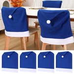 Christmas Chair Covers Set Of 4 Santa Claus Hat Back Xmas Blue. Fixed Price $34.16.