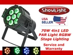 Showlight 4IN1 70W Mini Led Par Dmx. Fixed Price $23.95.