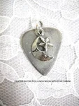 American Cast Pewter Guitar Pick And New Moon & Star Charm Pendant Adj Necklace. Fixed Price $13.29.