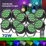 Rechargeable Par 72W Rgb Battery Powered Wireless 12LED Dj Uplights Remote. Fixed Price $111.59.