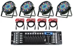 (4) American Dj Eliminator Lp 42 Rgbw Led Par Wash Lights+dmx Controller+cables. Fixed Price $394.96.