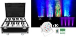 Rockville Battery Par Pack 50 White (10) Rechargeable Wash Lights+charging Case. Fixed Price $588.25.