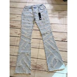 Rockstar Original Rhonda Light Wash Stacked Flare Jeans Distressed Patchwork Xl. Fixed Price $25.00.