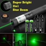 2PC Green Laser Pointer Pen 2IN1 532NM Visible Star Beam Light Lazer For Pet Cat. Fixed Price $21.99.