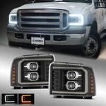 Pro-series Led Projector Headlights Fit 05-07 Ford Super Duty/excursion Black. Fixed Price $395.00.