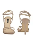 Nine West Women's Tidle Strappy High Stiletto Sandals Light Natural Patent 8.5. Fixed Price $34.00.