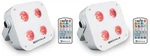 (2) Rockville Mini RF4 V2 White Dj/party Wash Lights+rf Remote+app+wireless Dmx. Fixed Price $184.90.