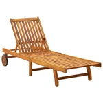 Patio Chair Sunbed Sunlounger With Cushion Solid Acacia Wood Vidaxl. Fixed Price $434.99.