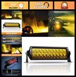 12 Inch Amber Led Light Bar Double Row Spot Flood Work 100W Waterproof. Fixed Price $69.99.