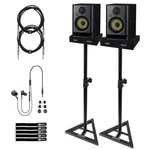 Krk Generation Rokit RP5 G5 5" Powered Studio Monitor Speakers Trs & Stands. Fixed Price $453.40.
