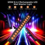 Rgbwa+uv Rechargeable Wall Wash Bar 12LED Dmx Stage Beam Lighting W/remote. Fixed Price $75.99.
