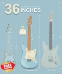 Aklot 36" Frostsky Blue 3/4 Size Kids Electric Guitar Kit 10W Amp. Fixed Price $219.99.